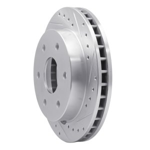 Cadillac Escalade Brake Rotor (1) - Front Right - R1 Concepts - Drilled & Slotted - Silver - `88-`00